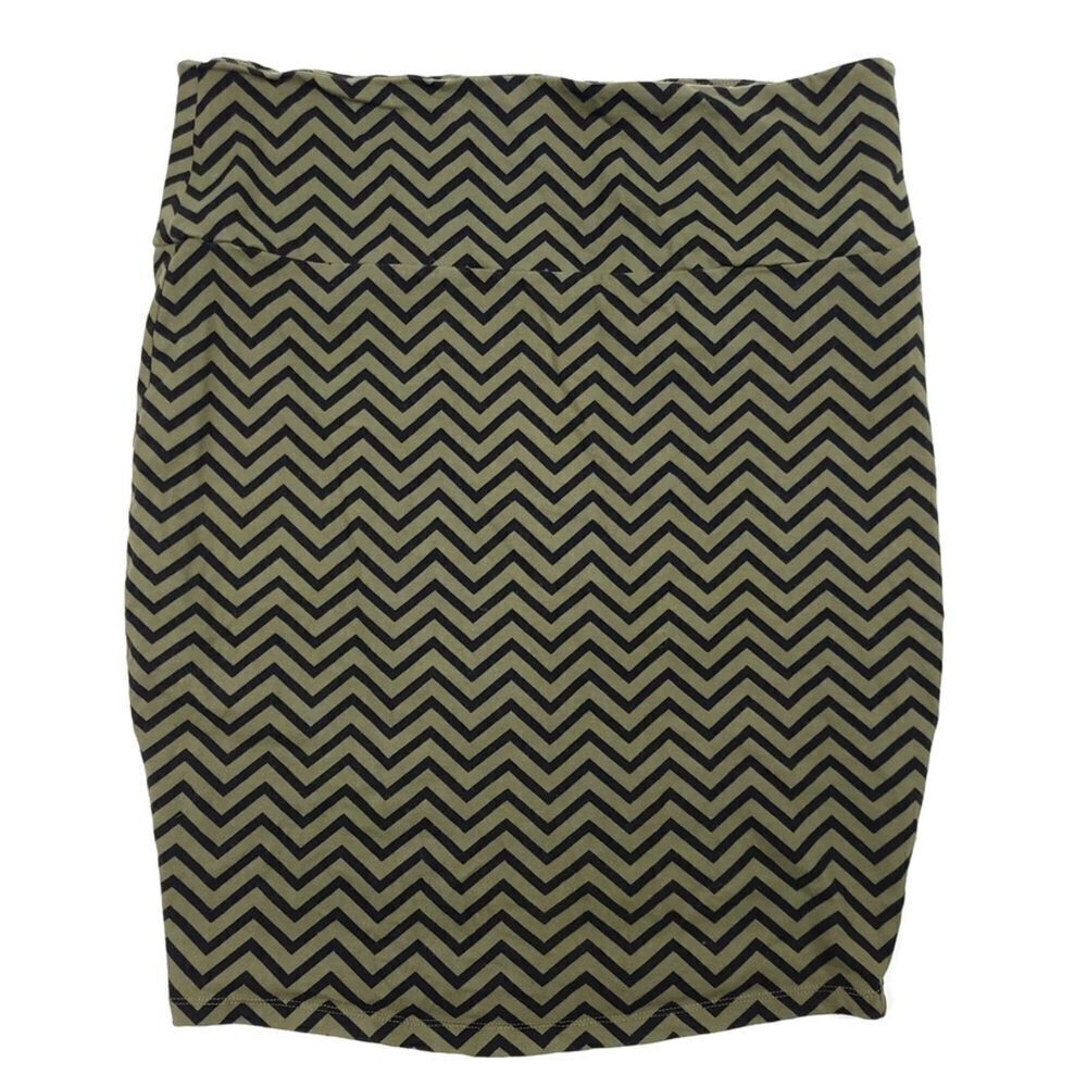 TORRID Chevron Stripe High Waisted Pencil Mini Skirt in Olive Green Plus Size 2X